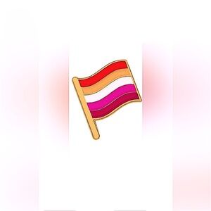 1 LGBT+ Subtle Golden 5 Stripes Community Lesbian Pride Flag Butterfly clasp Pin